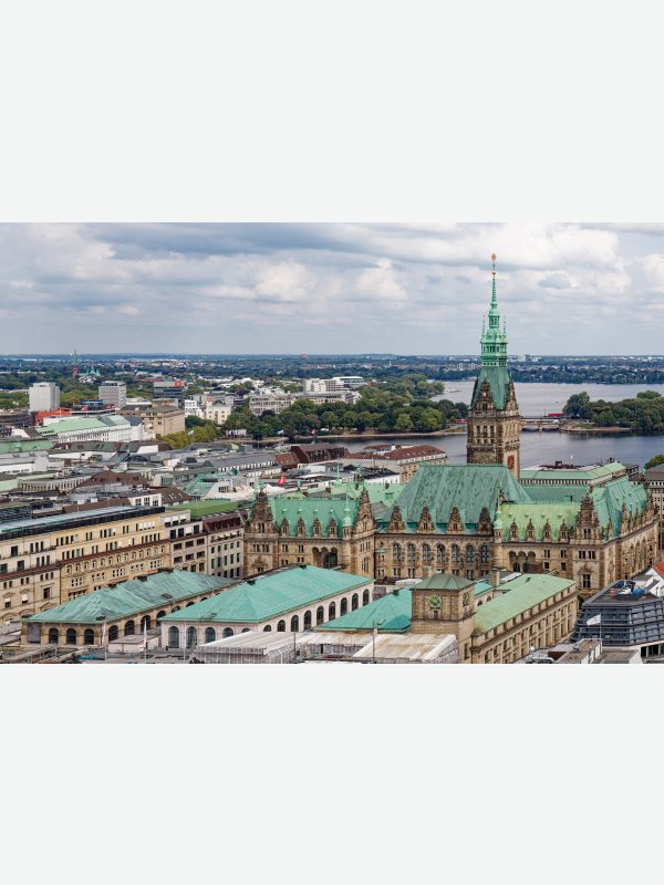 Rathaus vom Turm des Mahnmals St. Nikolai aus - Pascal Nolte